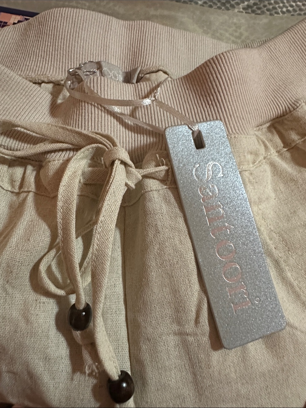 Women’s Drawstring Linen Rayon Blend Pants - Picture 8 of 10